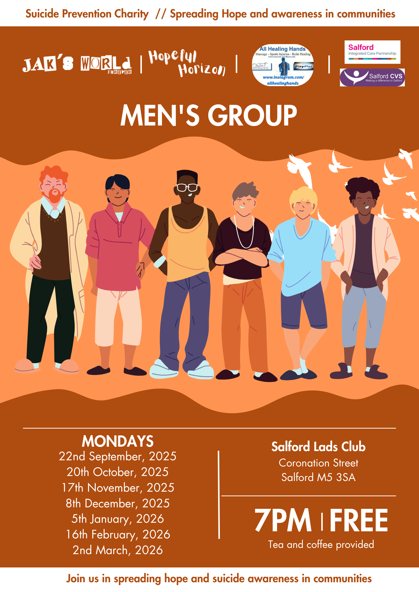 mens group hopeful horizon winter