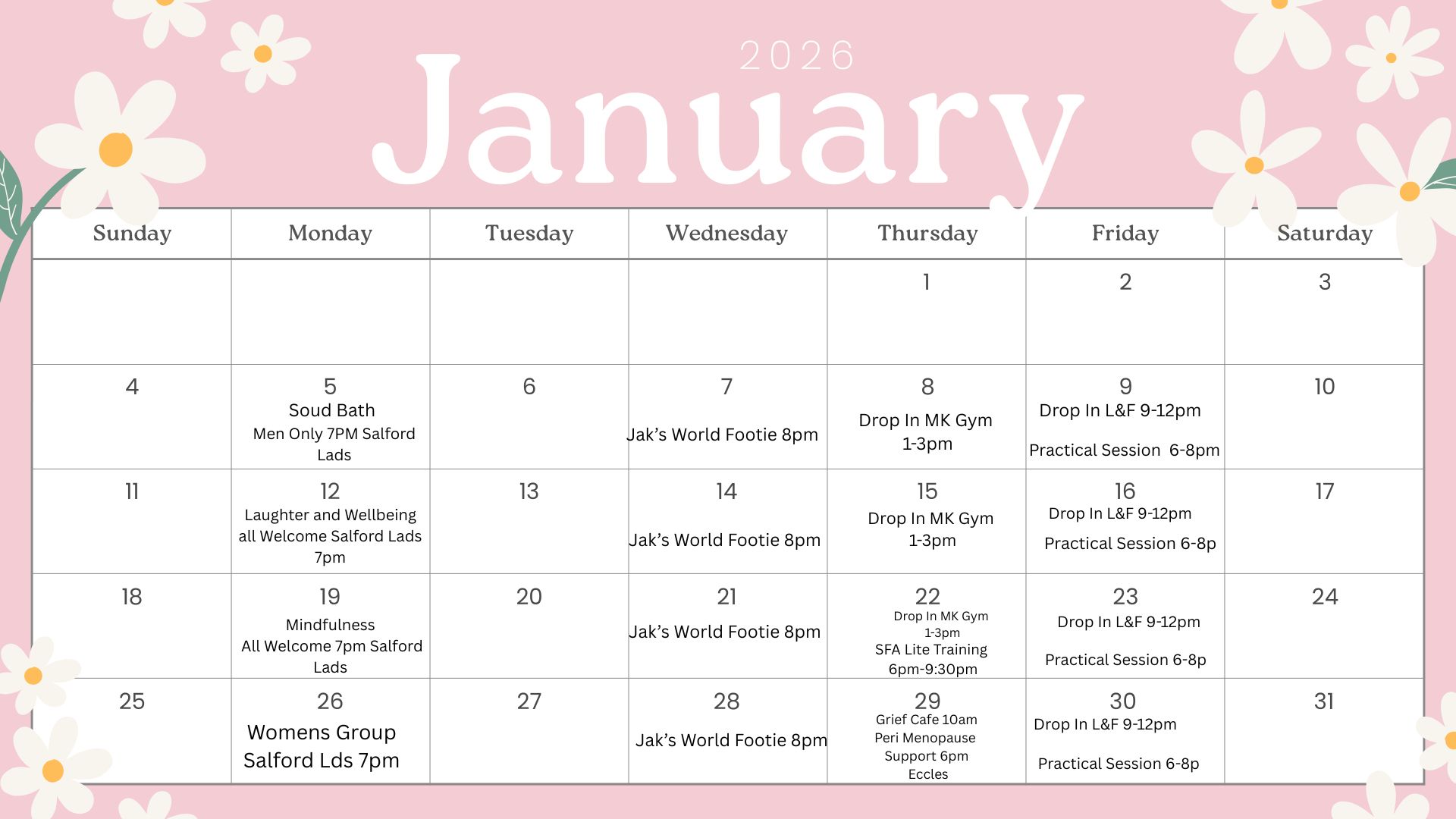 Jan 26 calendar